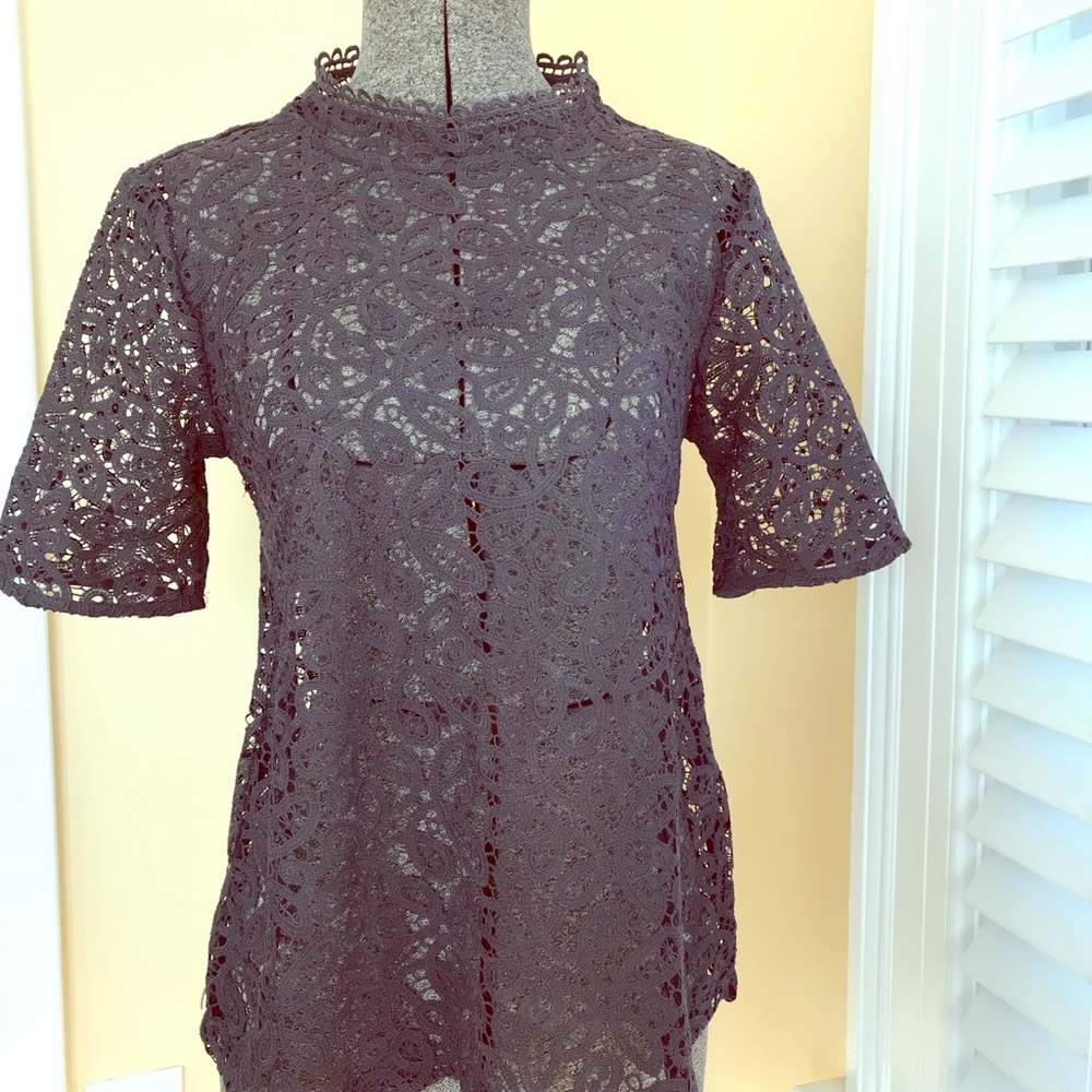 Gray lace top